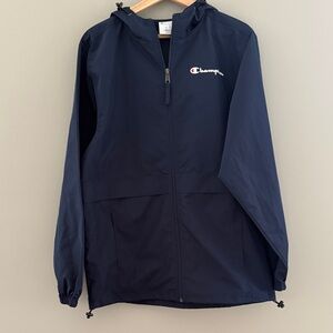 Champion Navy Windbreaker Jacket Small